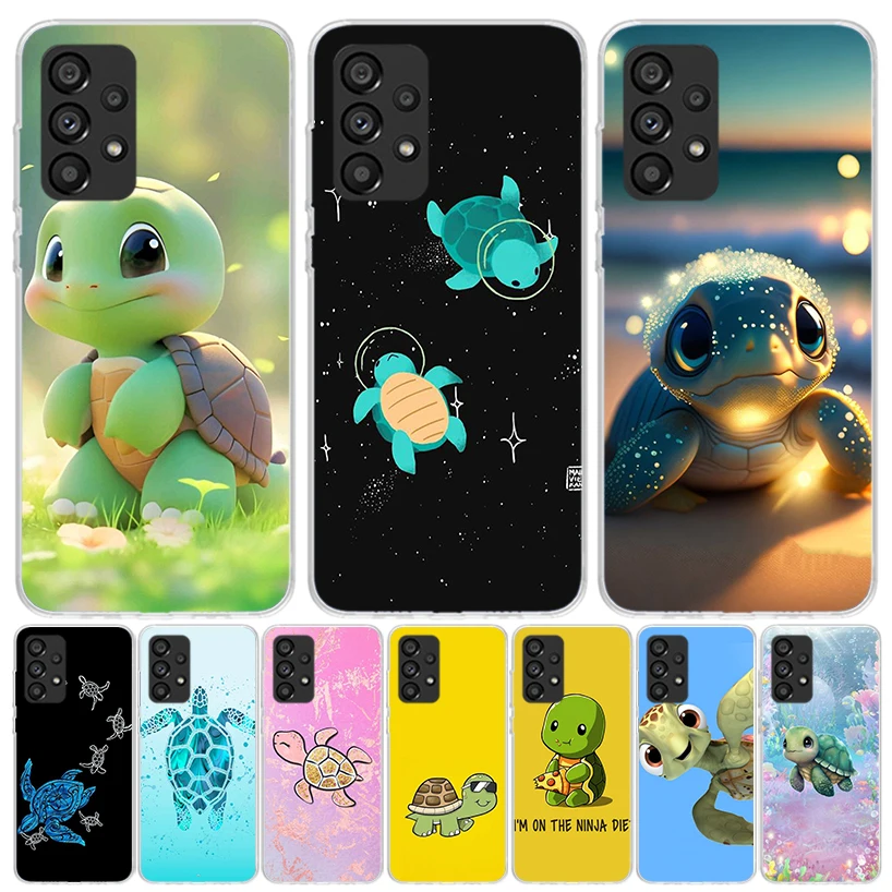 Cartoon Sea Turtle Tortoise Phone Case For Samsung Galaxy A15 A55 A25 A35 A14 A54 A24 A34 A13 A53 A23 A33 A12 A52 A22 A32 A05S A