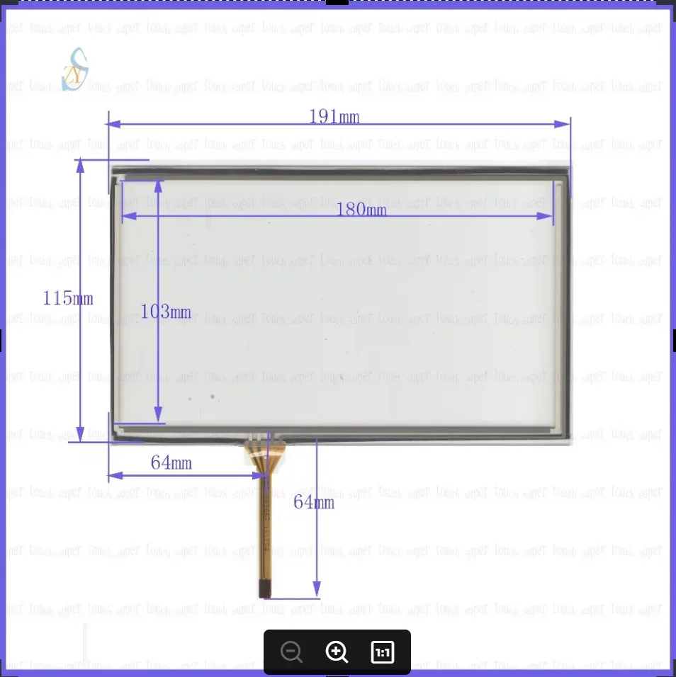 

ZhiYuSun KDT-2820GT 191*115 8-дюймовый 4-проводной сенсорный экран ширина 191 мм длина 115 мм для gps стеклянная сенсорная панель это совместимо