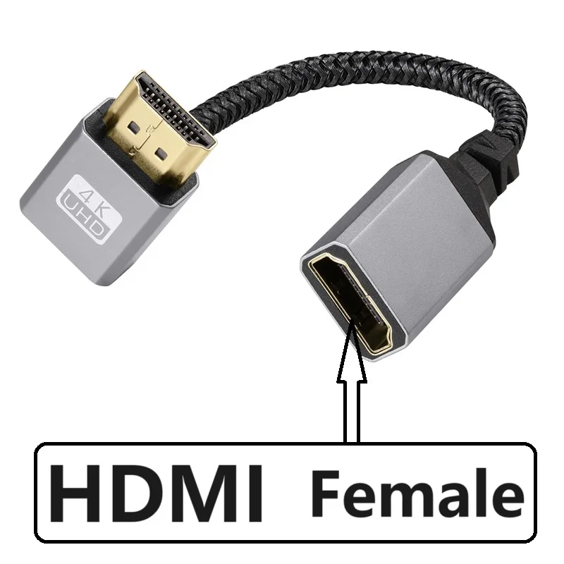 4K Mini micro hdmi Cable Male To HDMI Female HDTVI Cable HD 4K@60HZ V2.0 HDMI Straight Left Right UP Down HDMI Extension Cable