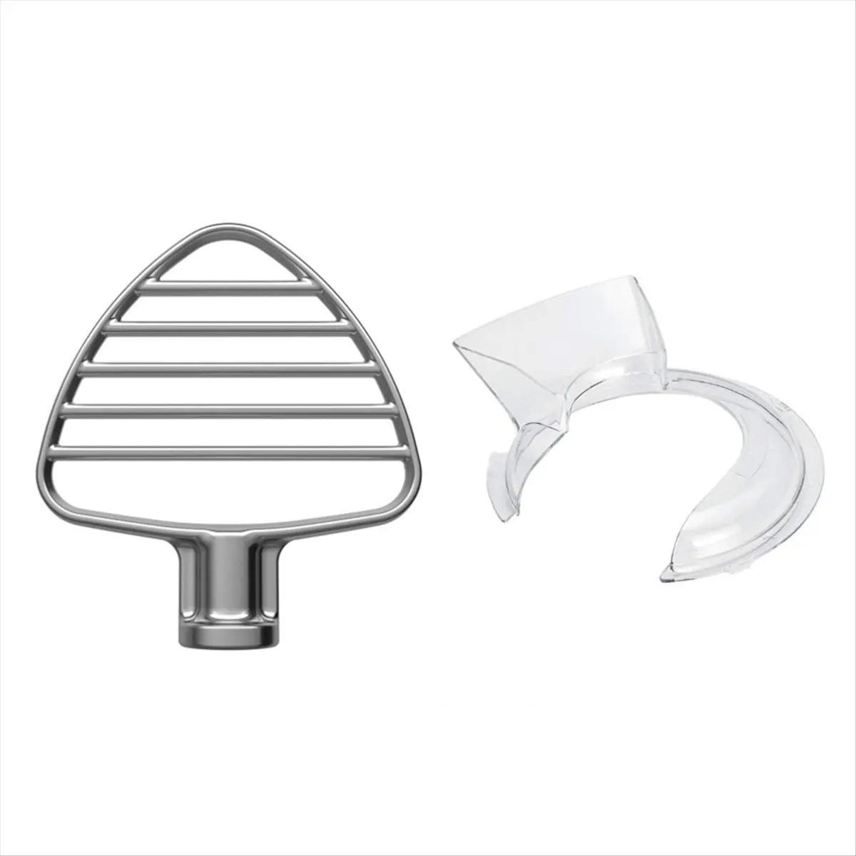[N09RNew]For 4.5-5QT Tilt Head Stand Mixer Pastry Beater & Secure Fit Pouring Shield Attachment Stainless Flat Beater