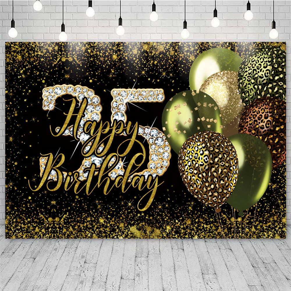 Photography Backdrop Happy Cheers To 35 Years 35th Birthday Banner Background Decorations For Women Men Anniversary Black Gold