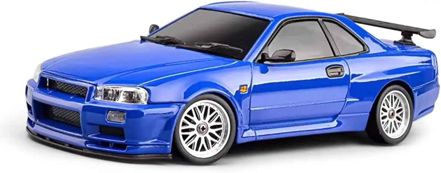 LD1899 1/18 Scale GTR R34 RC Drift Car RWD Gyro RTR Alloy Body JDM Styling Smooth Drifting Toy for Ages 14+