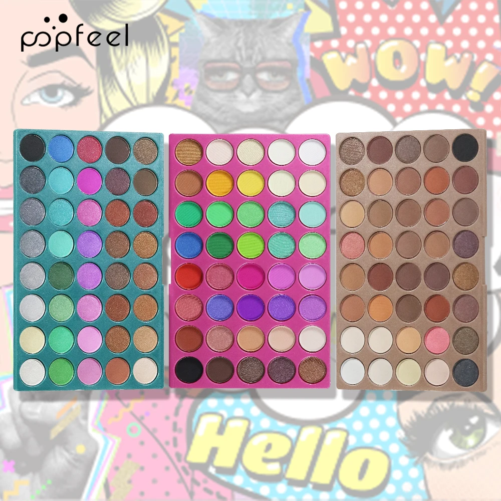 POPFEEL Palette di ombretti 3 in 1 da 120 colori, tonalità luccicanti e opache ad alto pigmento per un aspetto versatile, collezione di trucchi per occhi all-in-one