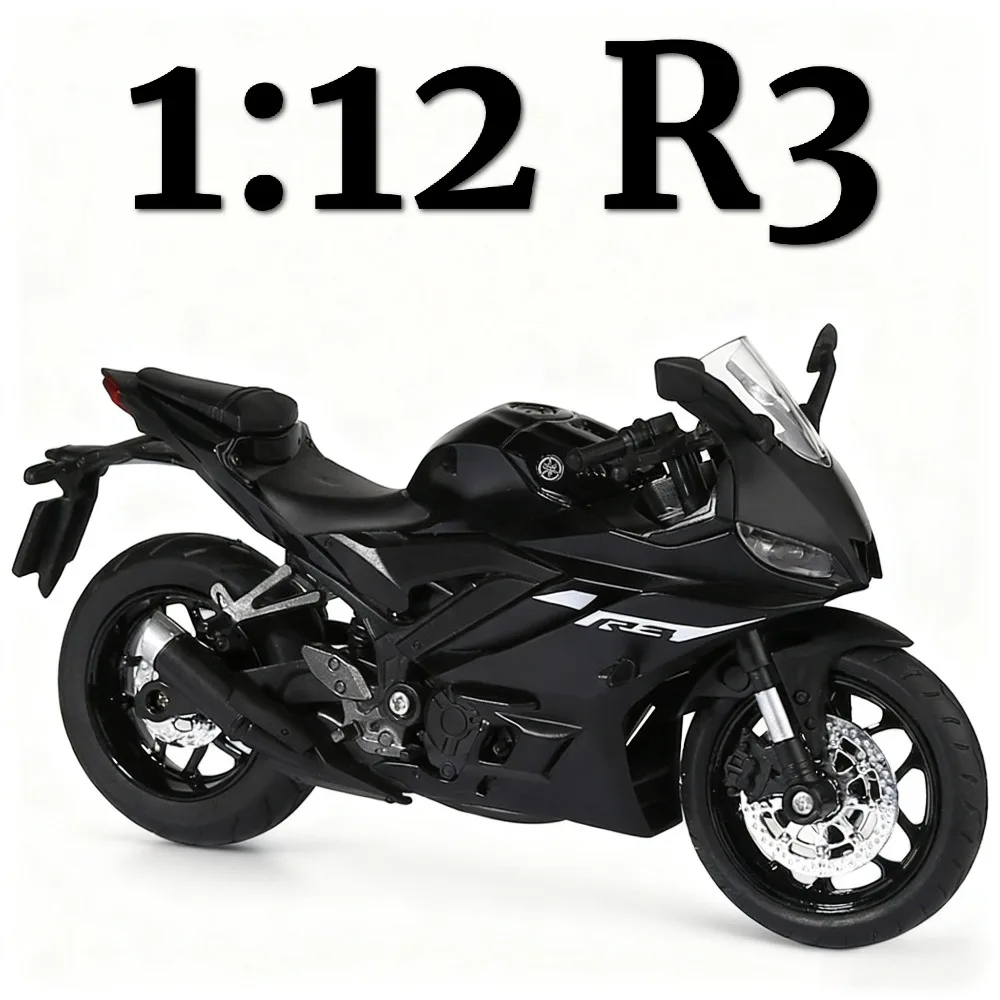 Modèle de moto R3 V-REX, échelle 1:12, voiture jouet, corps métallique, pneus en caoutchouc, liaison, modèles de moteur de direction, jouets de loisirs pour enfants