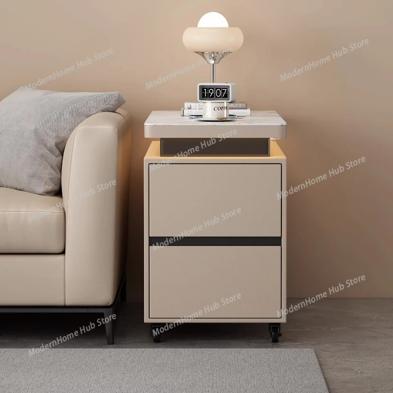 Modern Simple Cream Style Mobile Cart Drawer Storage locker display cabinet Side cabinets chest of drawers for bedroom Furniture