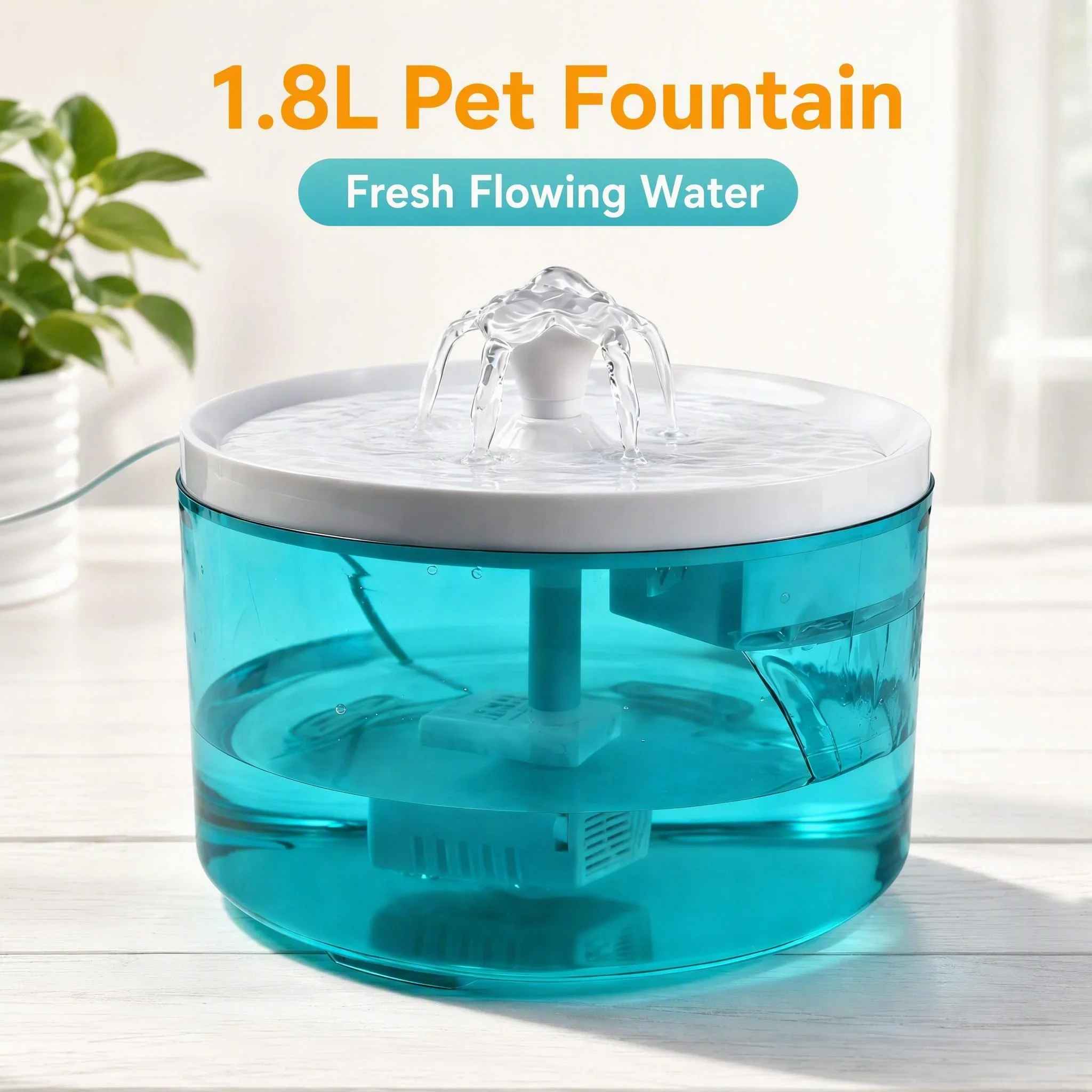 Pets Water Fountain Auto Filter USB Electric Mute Cat Drinker Bowl 1800mL Recirculate Filtring Drinker for Cats Water Dispenser