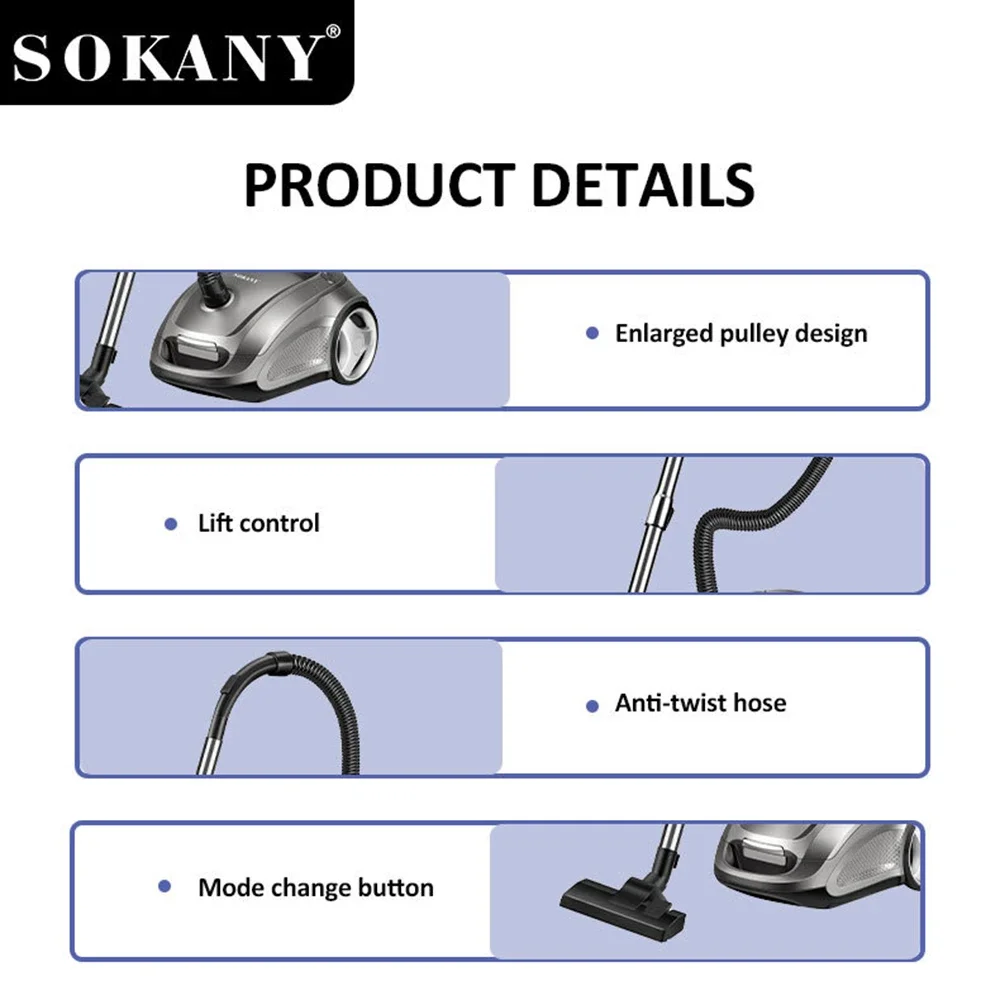 Пылесос Houselin Deluxe, легкий пылесос для ковров и твердых полов, вертикальный/ручной