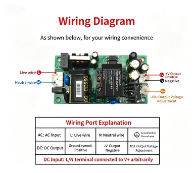 36w ac-dc 220v to 12v 3a switching power supply module, single output, compact buck converter power supply bare board