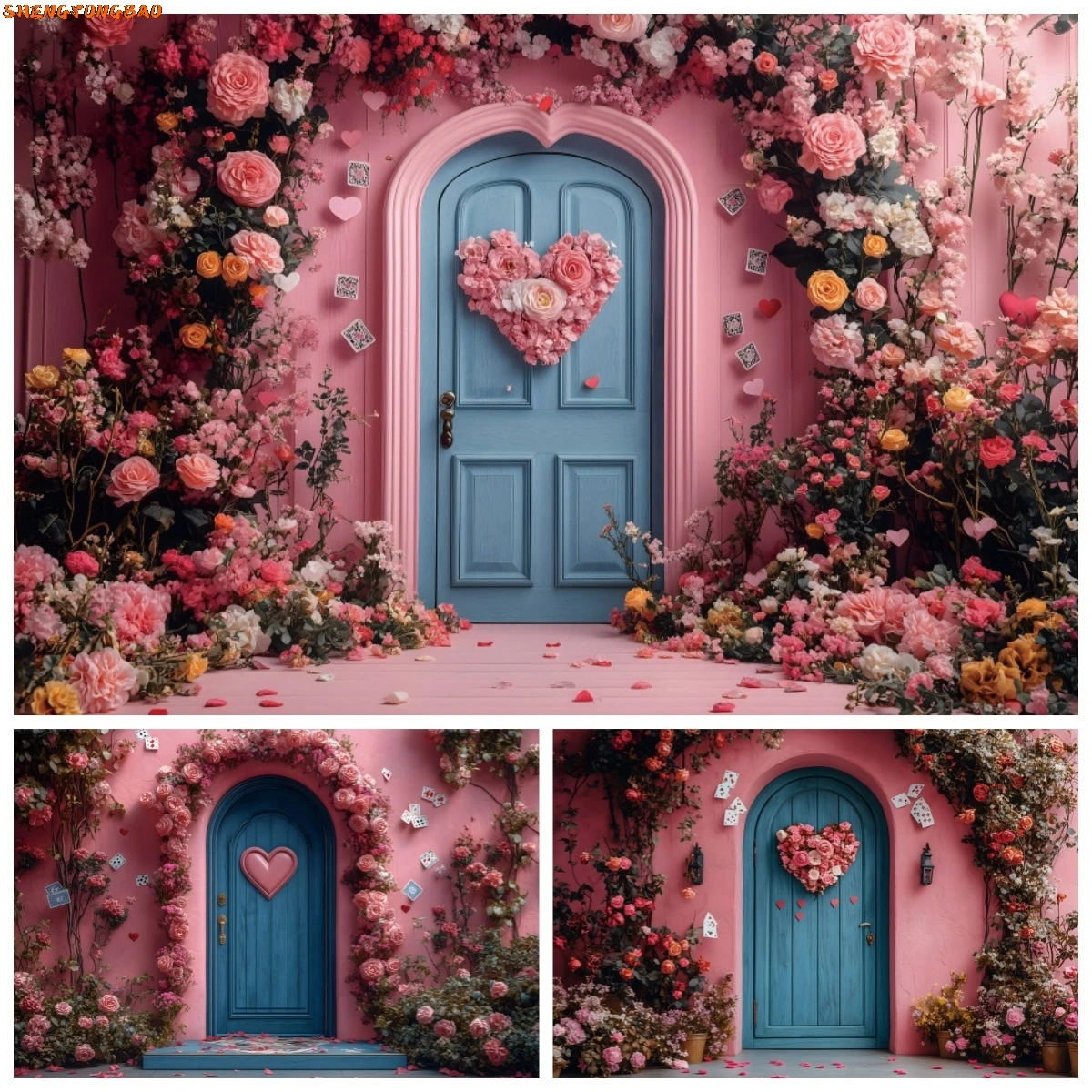 

February 14th Valentine's Day Photography Background Flower Floral Wedding Party Decor Backdrop Artistic Portrait Photo Props