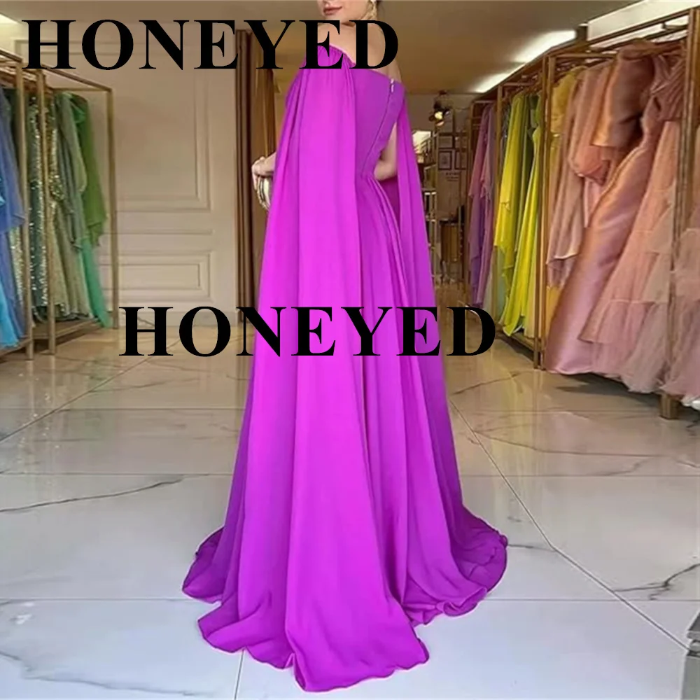 HONEYED 2024 Elegant Sweetheart Long Sleeves Evening Dress Ruched Prom Gowns Celebrity Party Dresses Wending Guest Formal Dress