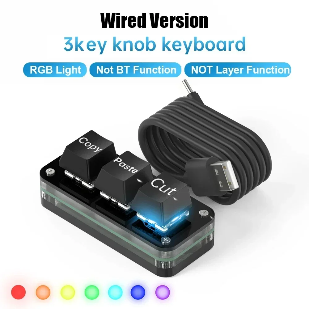 Macropad macro programação teclado rgb mini hot swap gaming botão personalizado teclados interruptor vermelho 3 teclas botão para photoshop multimídia