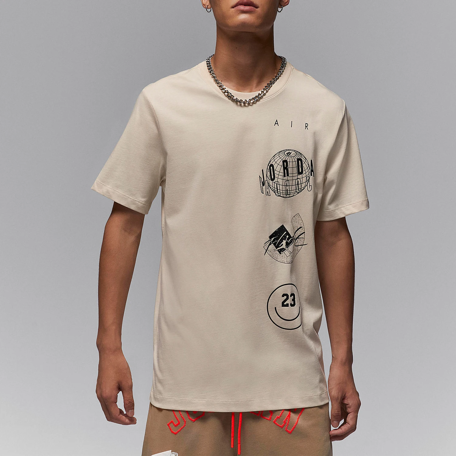 

Nike genuine JORDAN Men's Round Neck Knitted Casual Sports Short Sleeve T-Shirt FN6028-203