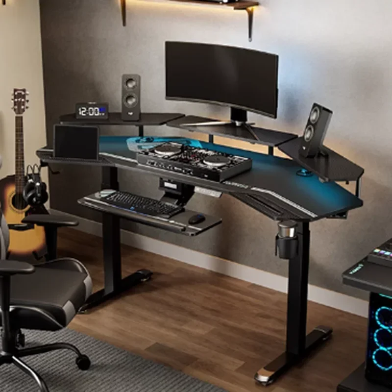 

Designer Desk White Computer Working Elevate Shelf Electric Study Office Desks Gaming Adjustable Modern Escritorio Home Office