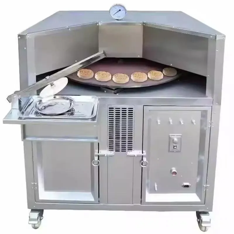 Commercial Gas Rotary Pizza Oven 75cm Industrial Large Baking Machine for Restaurant Bakery