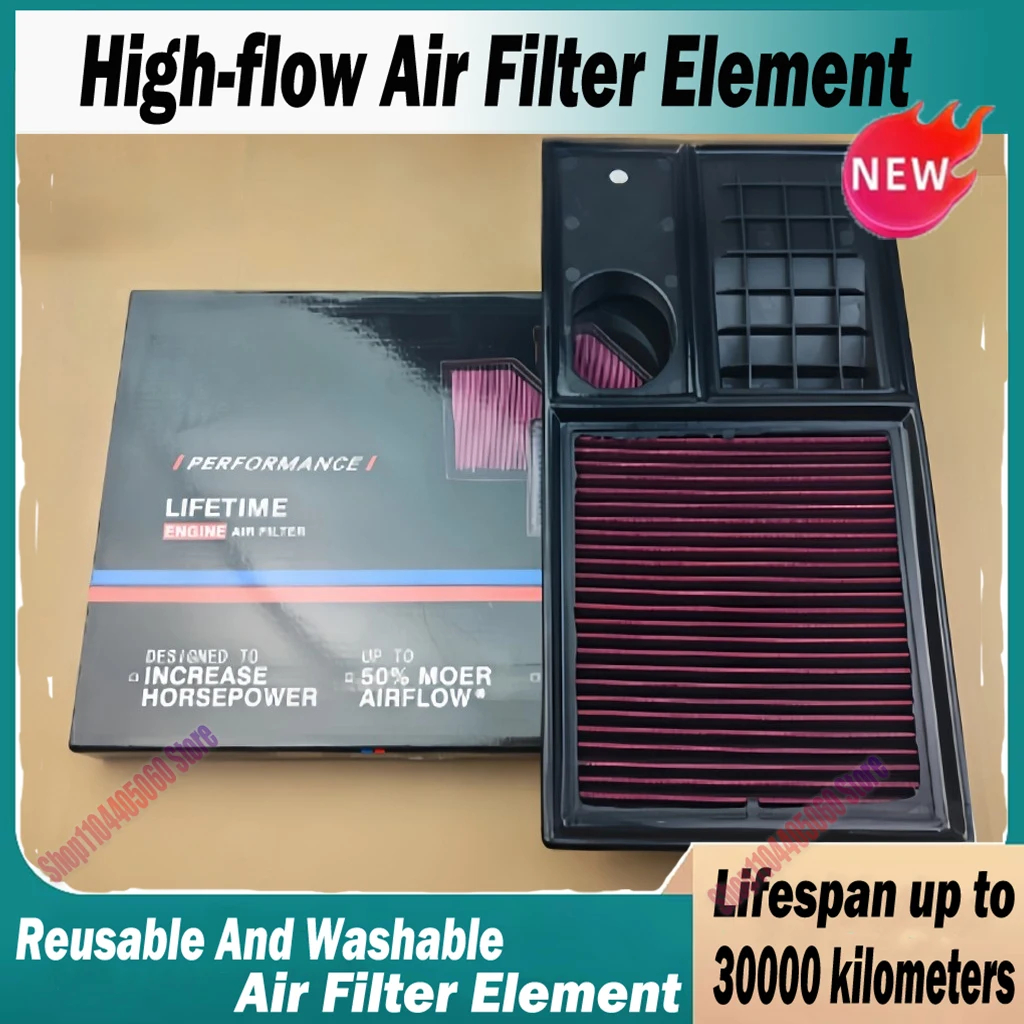 Car High Flow Air Filter 036129620H For VW CADDY/GOLF/POLO/VENTO 1.4 1.6 For SKODA FABIA OCTAVIA RAPID ROOMSTER Washable