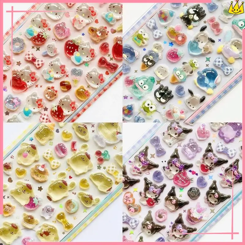 

Подлинная серия HelloKitty 3D стереоскопические рельефные хрустальные наклейки 1/8 шт. наклейки Cinnamoroll DIY Скрапбукинг чехол для телефона блокнот