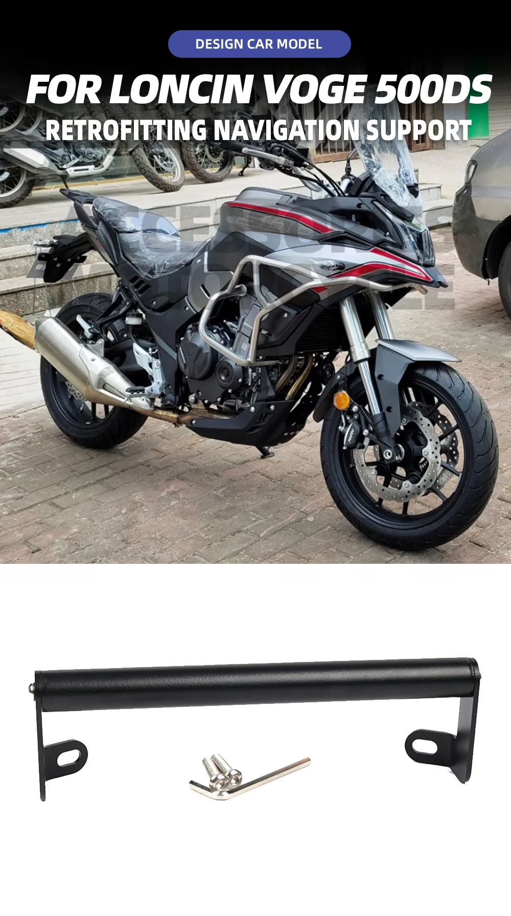 Voor VOGE 500DS 600DS 500R 500 600 DS Stuur Mobiele Telefoon Houder GPS stand beugel Motorfiets (Kleur : Handler Silver