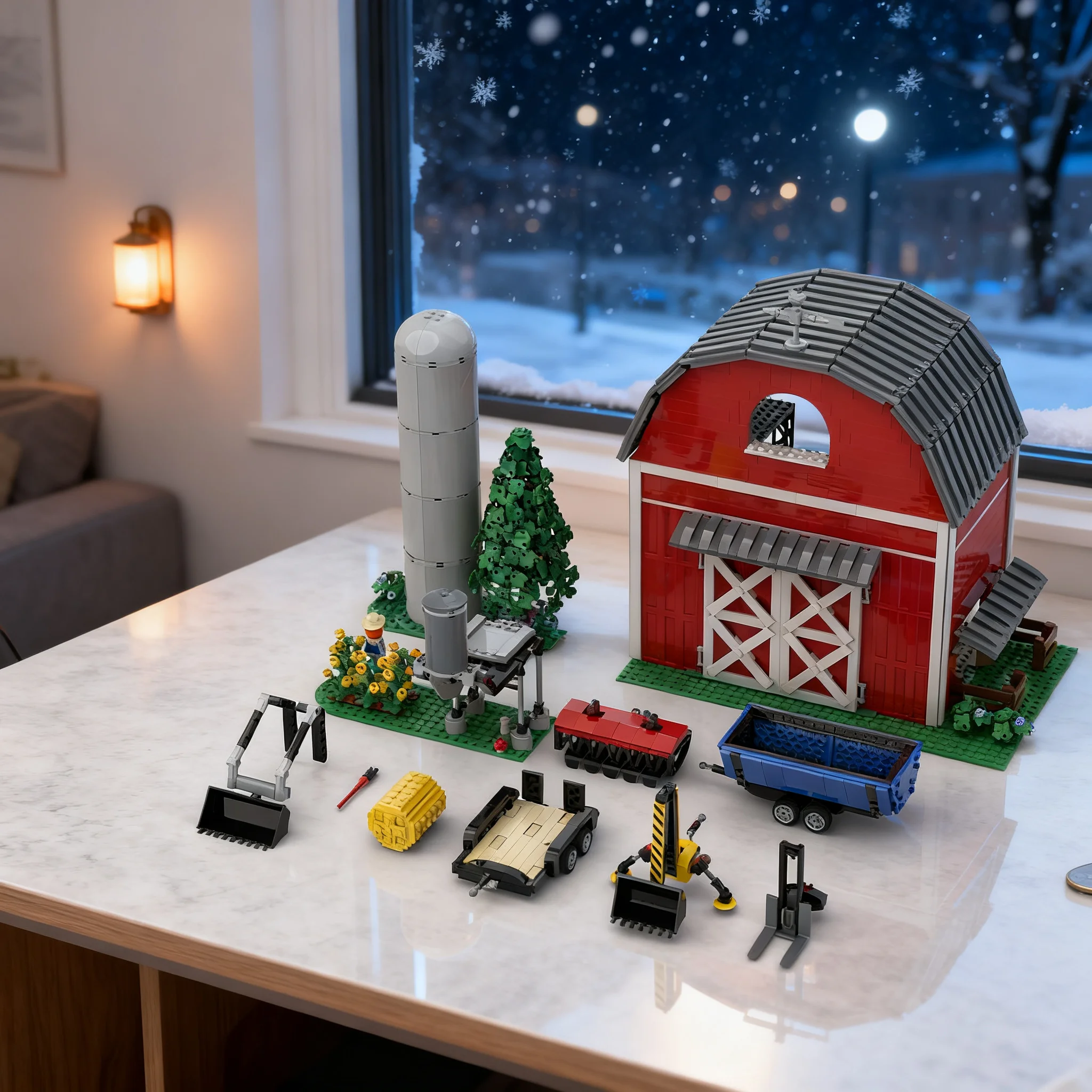 2018pcs MOC Tractor Add Ons Model Toy Building Blocks Construction Christmas Gift Creative Assemble Kids Education Birthday