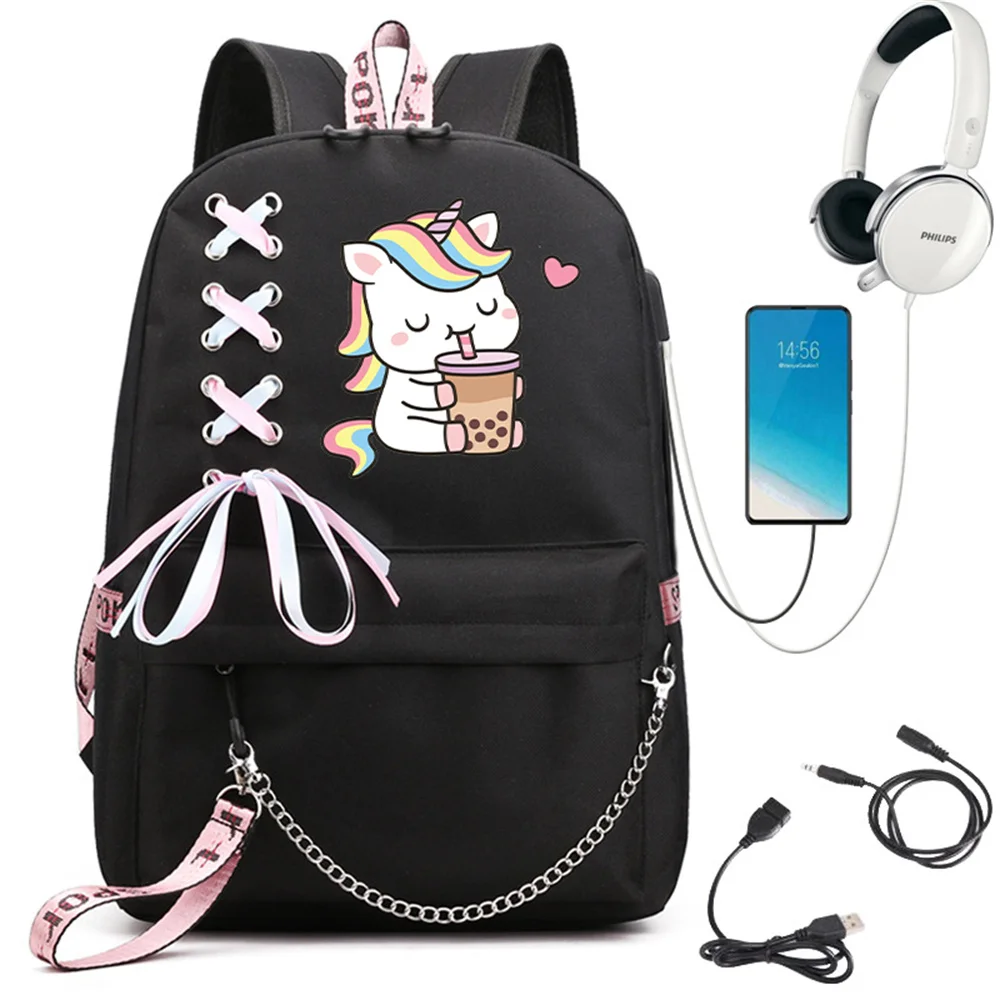 

Kawaii Mochila Funny Just A Girl Who Loves Anime and Music Design School Backpack Bag for Women Girls Travel Backbag Mochilas