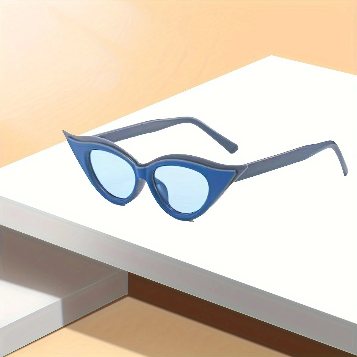 Bart geformte Frauen geometrische Sonnenbrille Schmetterling geformte farbige Gläser Flat Top Cat Eye Sonnenbrille weibliche Vintage UV400 Brillen