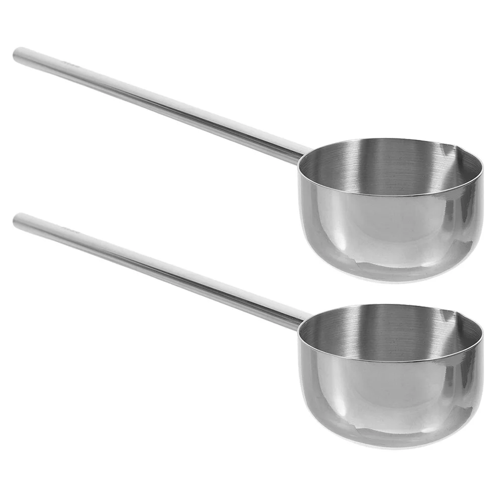 

2 PCS Stainless Steel Pot Water Soup Ladle Ladles for Serving Metal Kitchen Gadget Scoop