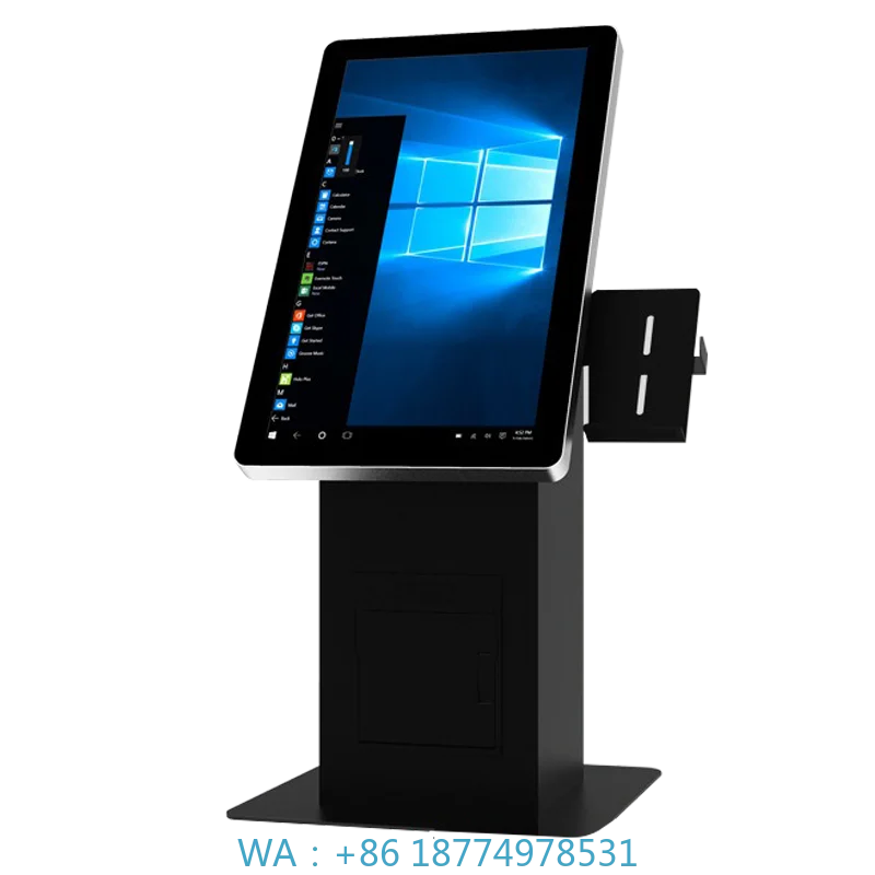 Reader Number Pickup Machine for Payment Kiosks 15.6-Inch Self-Service Desktop Kiosk with Integrated Receipt Printer QR Code