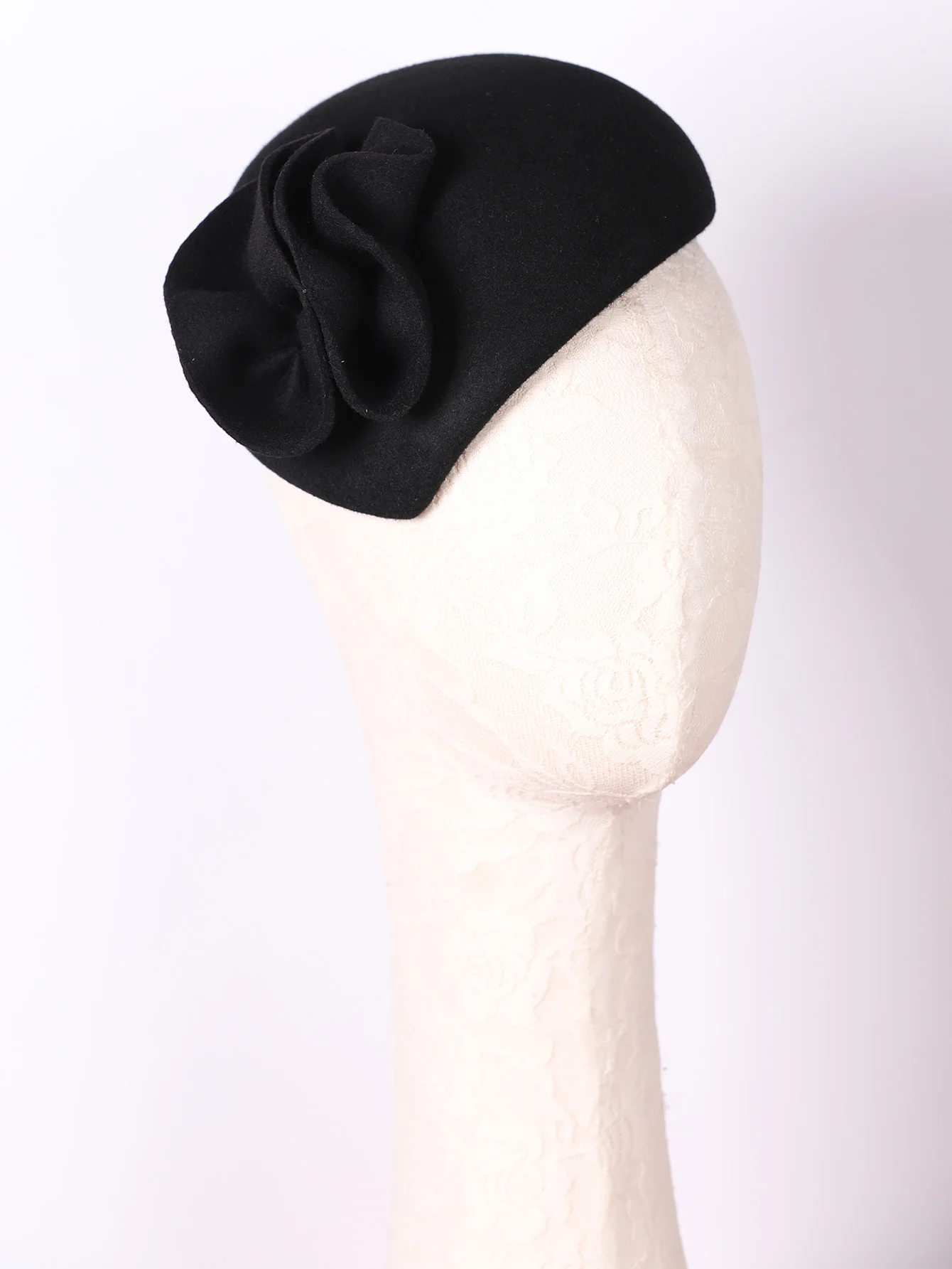 FS Wollfilz-Fascinator-Hüte für Damen und Herren, Hochzeit, elegante Teeparty, formelle Vintage-Kirchen-Pillbox-Hut mit Blumen-Derby-Kappe – Detail 3