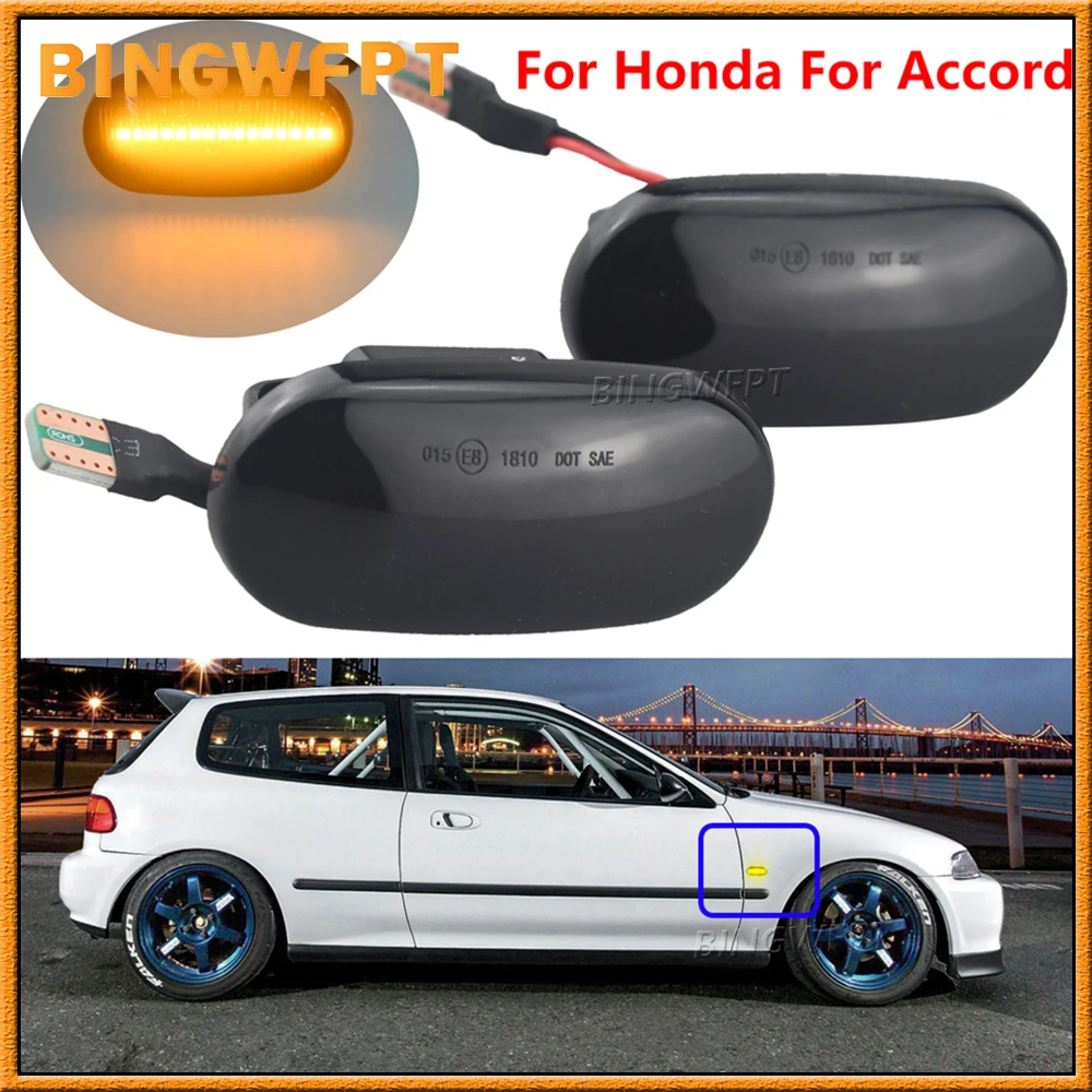 

For Honda/Acura RSX Integra DC5 Type R Odyssey Fit Jazz Civic EP3 City CR-V Accord Side Marker Dynamic Led Turn Signal Light 2PC