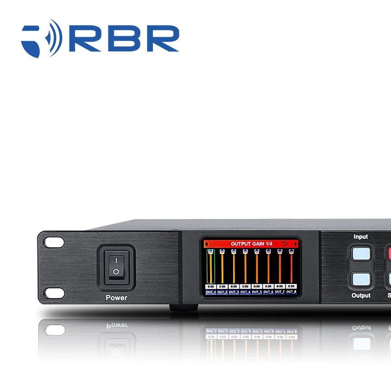 Touchable screen b2008 8in*8out digital audio array speaker management processor with Matrix connection