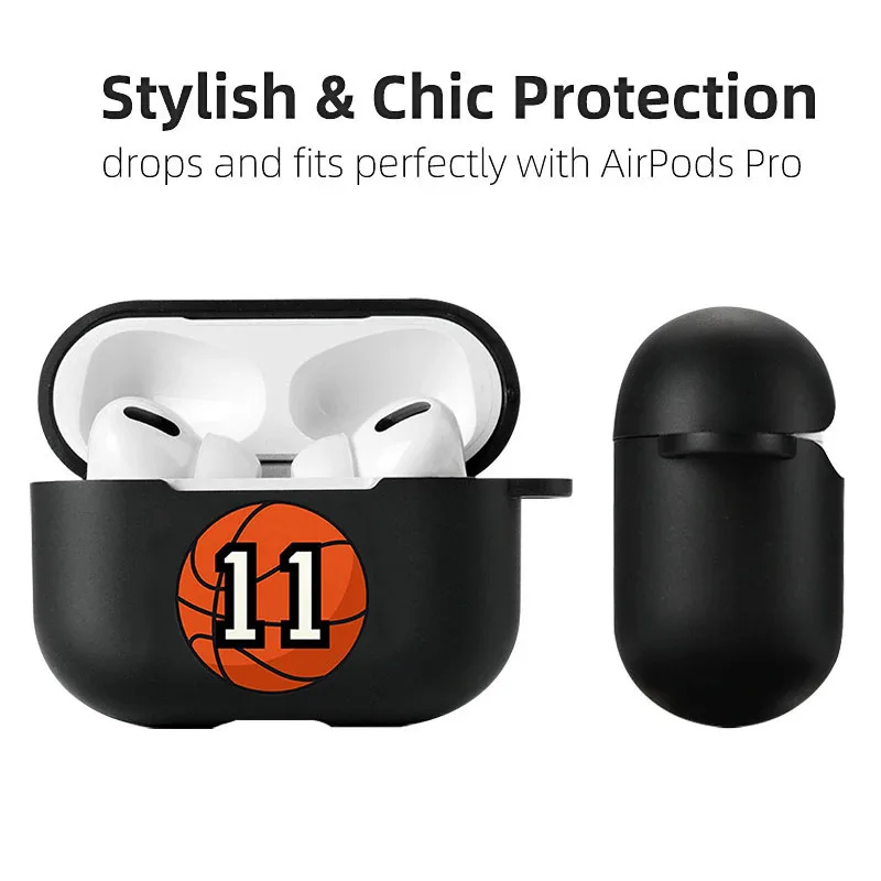 Superstar 8 24 Number Earphone Case for Airpods 3 2 1 Soft Black Wirless Bluetooth Headphone Cover Air Pods Pro Funda