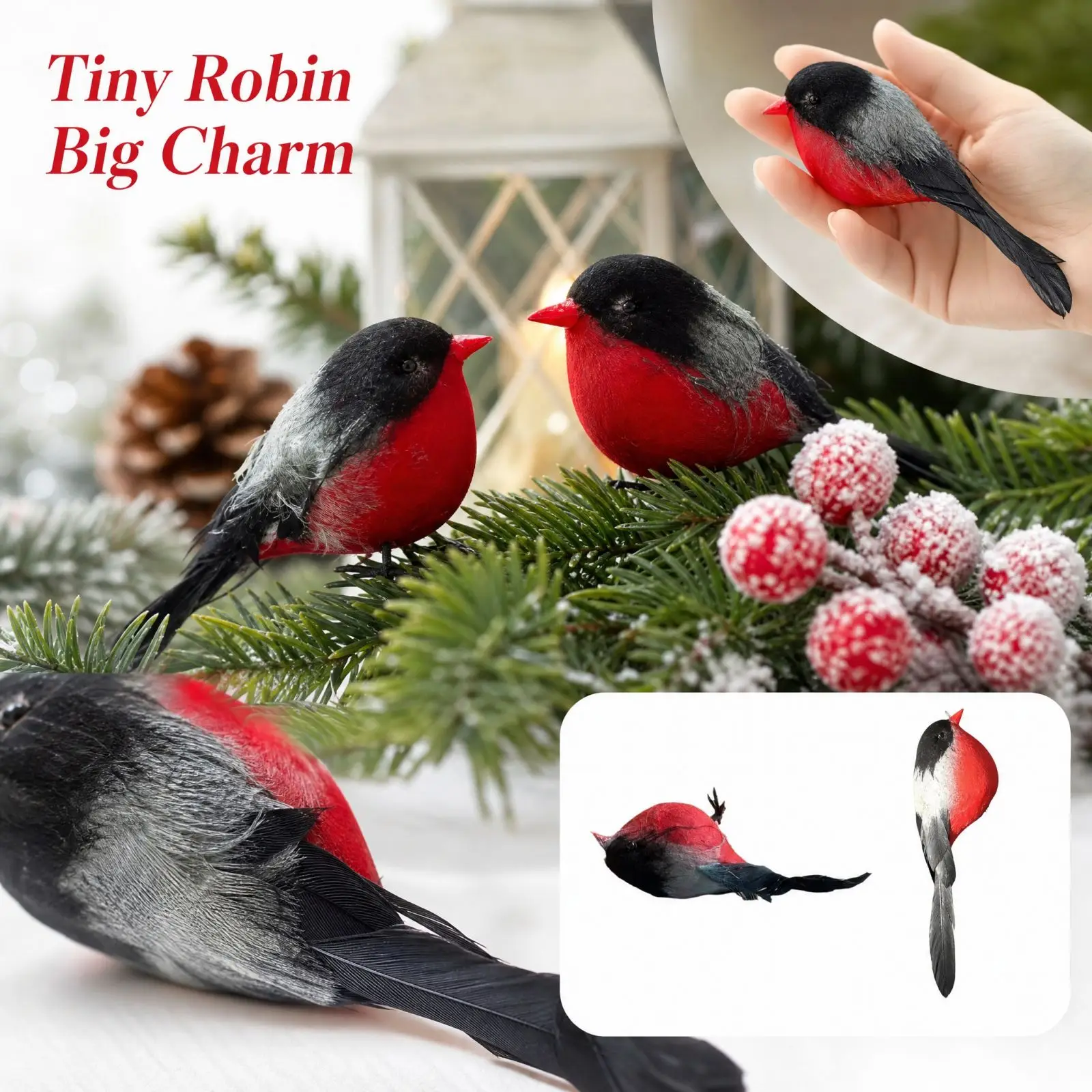 Mini Artificial Bird Simulation Bird Ornament Garden Yard Horticulture Decor Fake Bird with Clip for Christmas Tree Home Decor