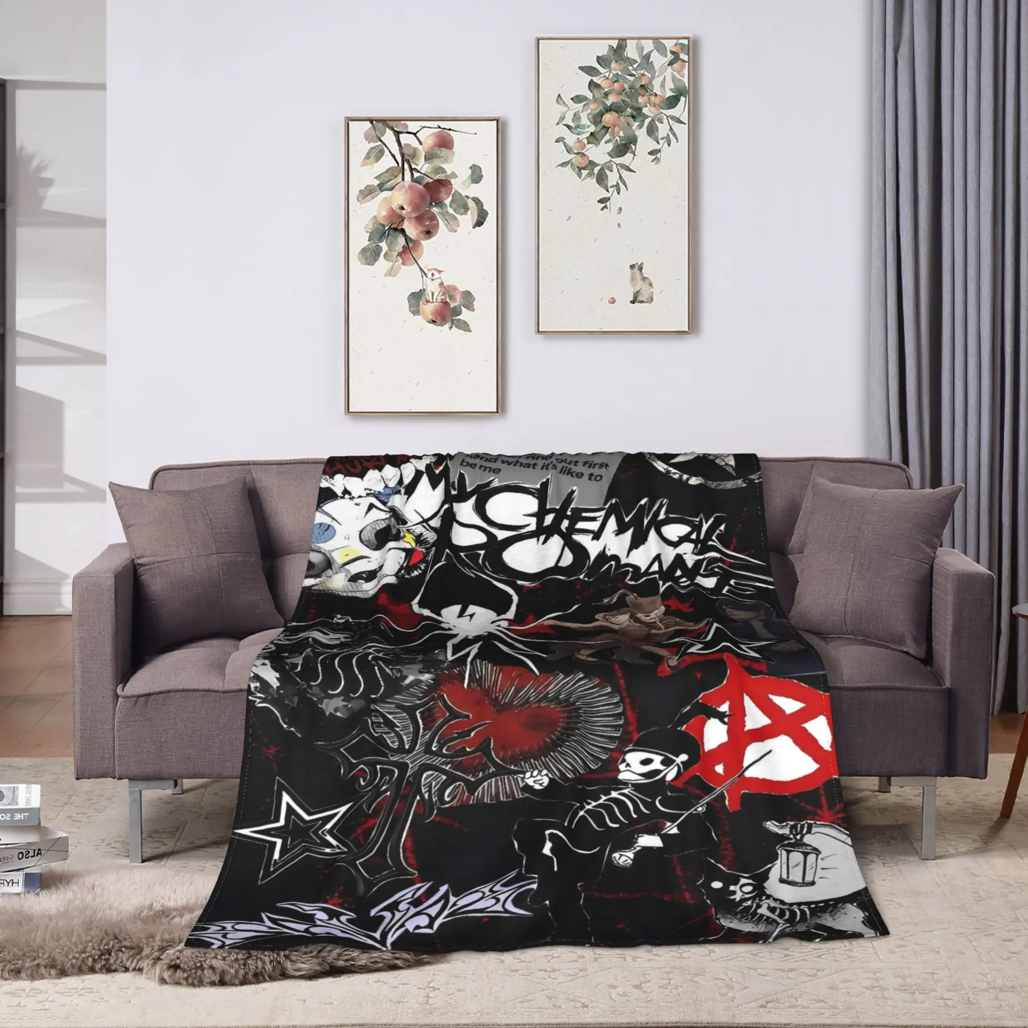 My Chemical Romance Danger Days Spider Blanket Quality Super Warm  Throw Blanket Winter Decorative Bedroom Graphic Bedspread