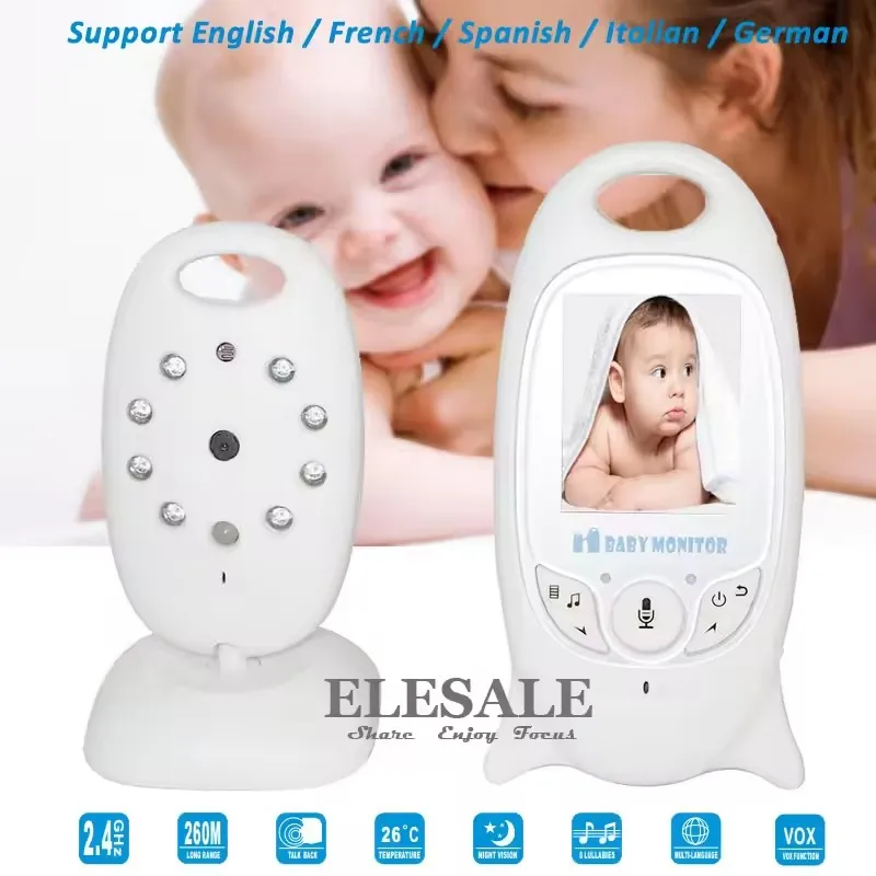 New Infant 2.4GHZ Wireless Digital Video Baby Monitor With 2-Way Intercom Night Vision Temperature Display Radio Nanny