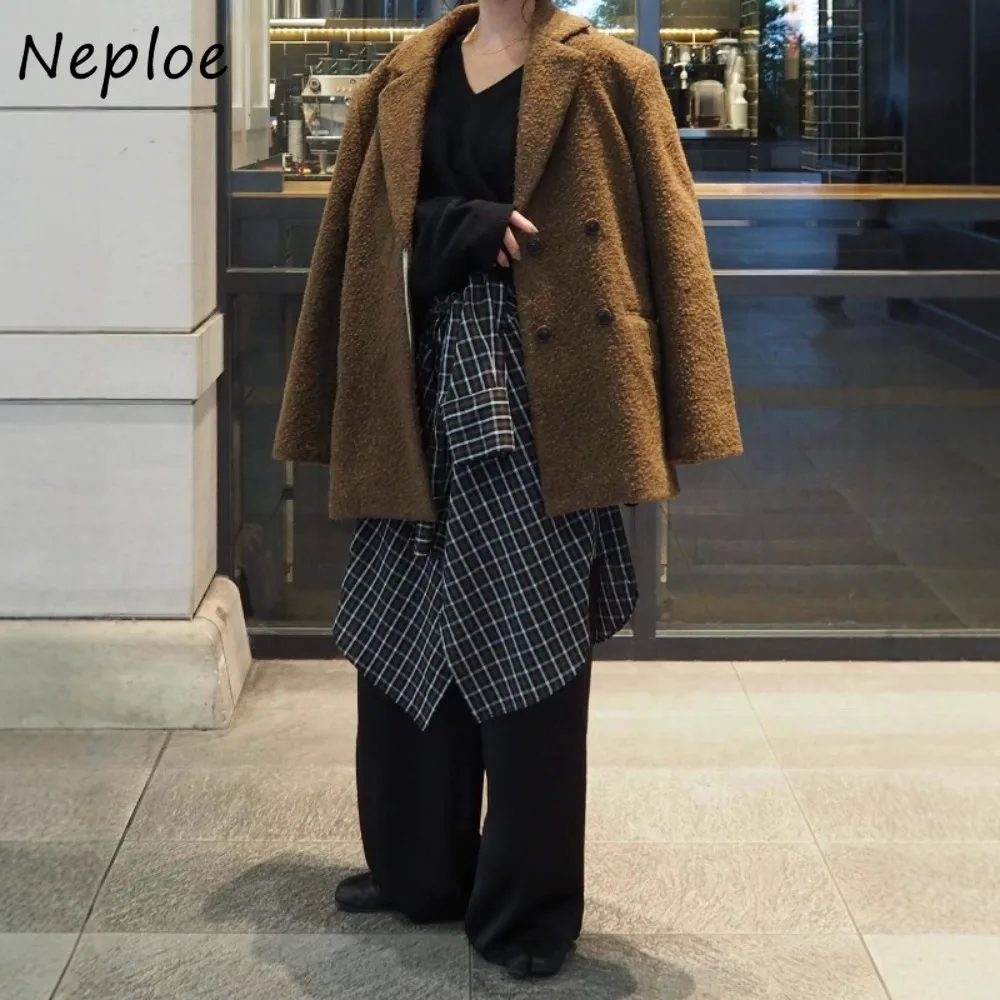 

Neploe винтажный литературный новый ленивый Mujer Chaqueta свободная простая офисная женская верхняя одежда японский теплый утепленный пиджак роскошное пальто Moda