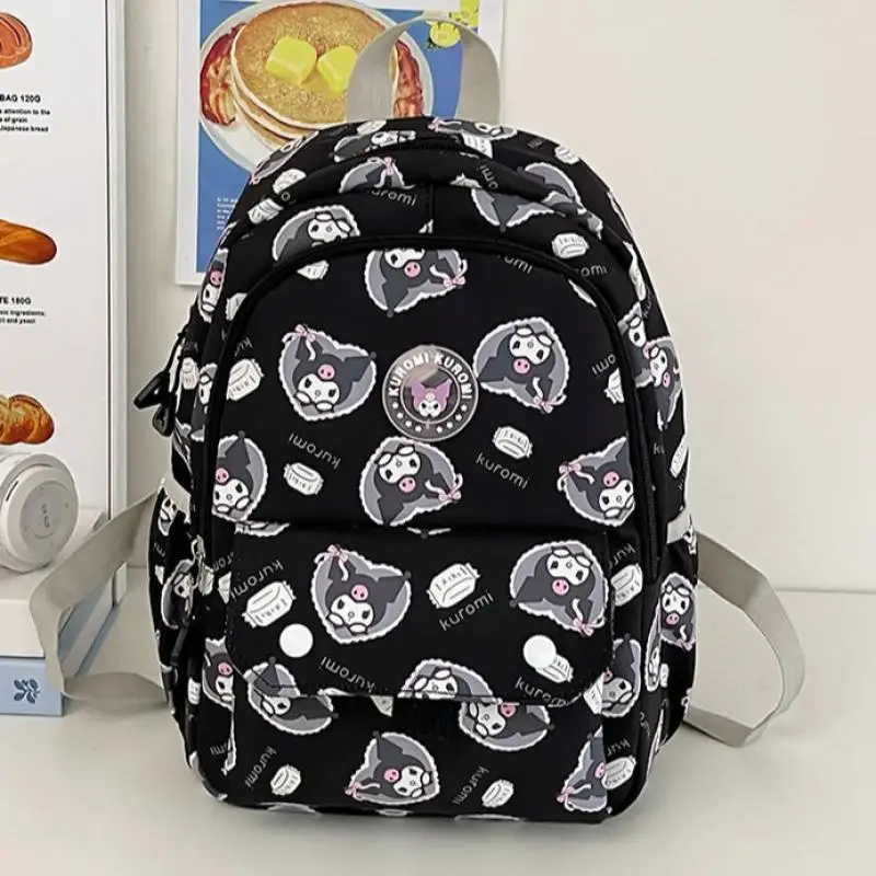 

Kuromi School Bag Backpack Sanrios Printing Hello Kittys Cinnamoroll My Melody Bags for Woman Cartoon Student Large Capacity