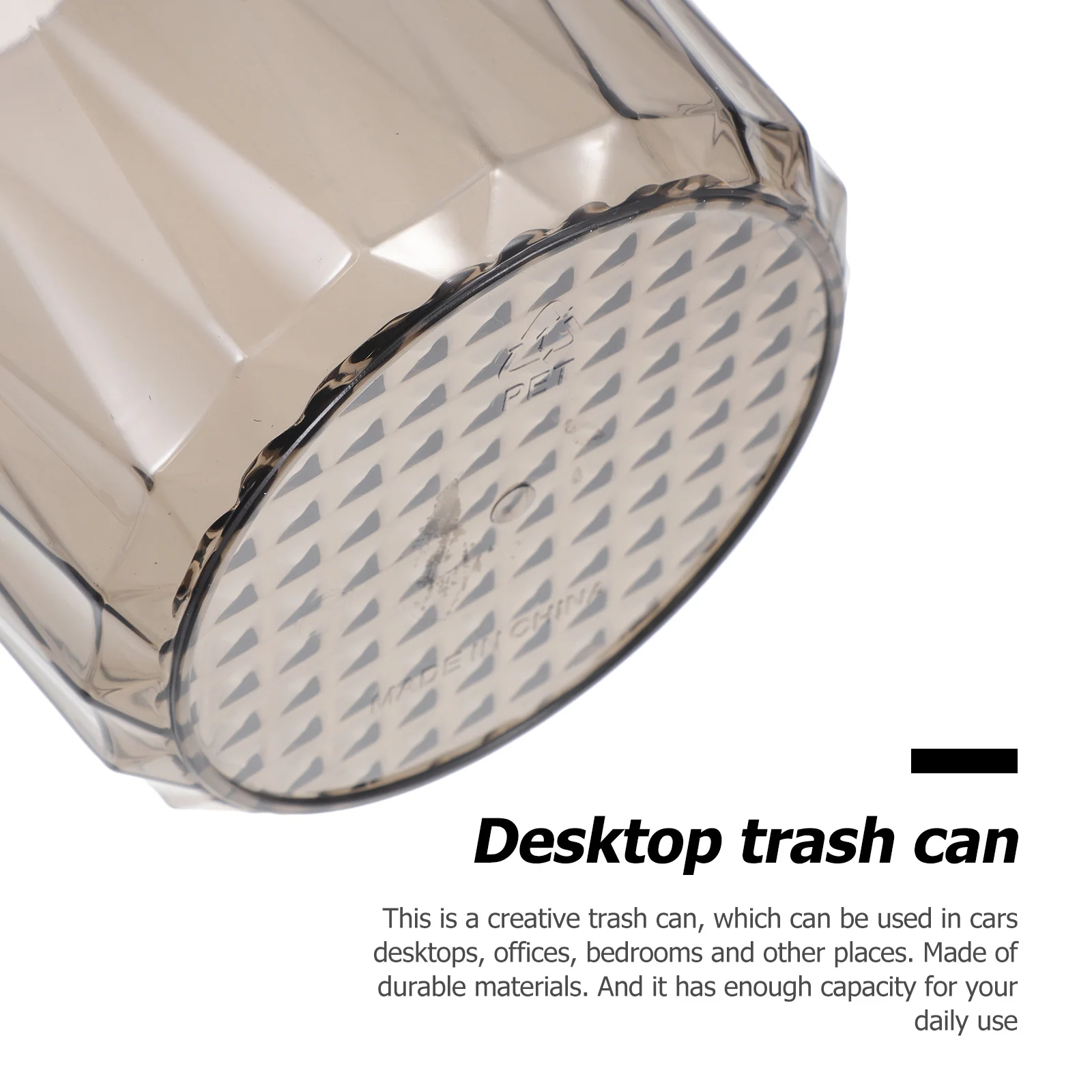 

1pc Thickened Translucent Mini Desktop Trash Can For Home Office Small Waste Container Household Bin Portable Holder