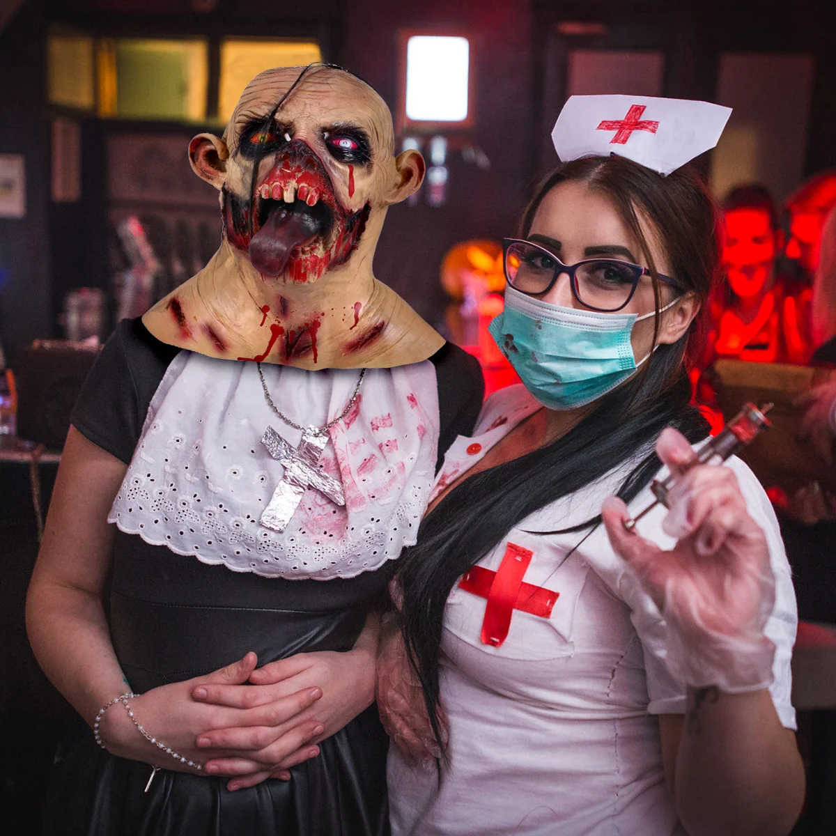 

1Pcs Devil Mask Halloween Ghost-Like Horror Scary Mask for Costume Party Carnival Festival Devil Halloween Ghost-Like