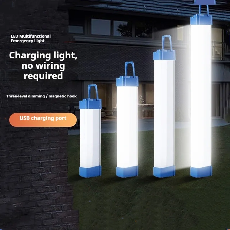 LED Rechargeable Tube Ambient Lighting Outdoor Camping Photography Fill Light Portable Light Bulb for Emergency Night Market