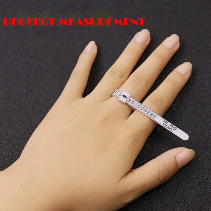 [B17B!】 4Pcs US Ring Sizer Plastic Finger Ring Size Measure Tool Gauge Jewelry Sizing Belt For Women Men Kids