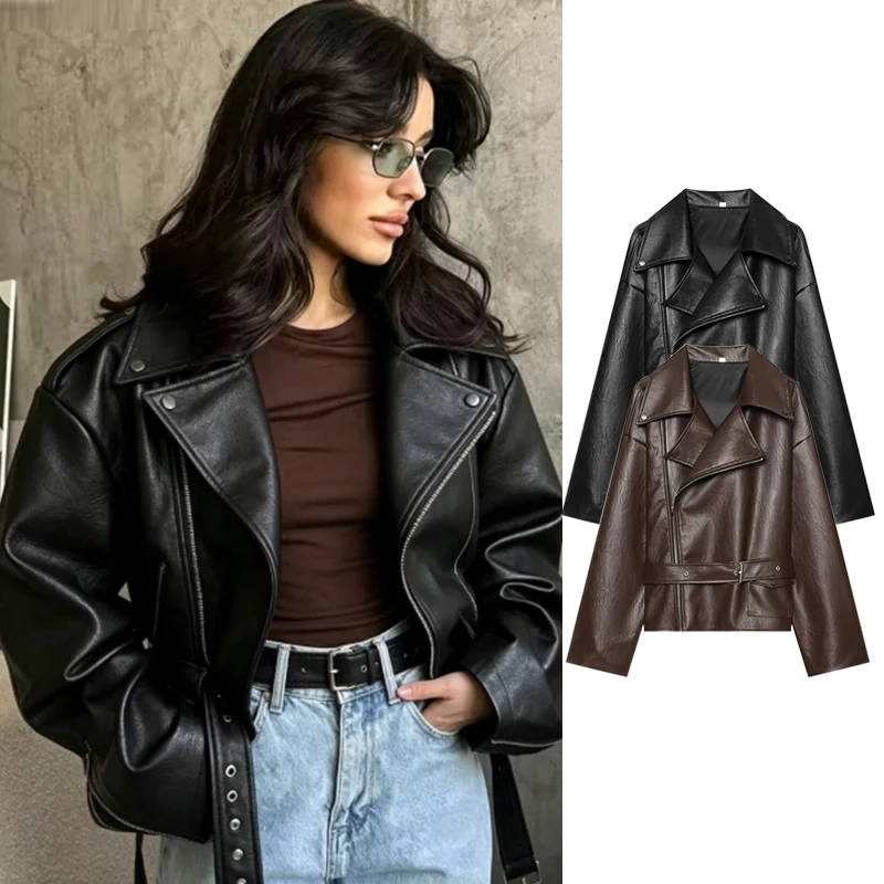 Jackets Women's Winter 2026 New Fashion Elegant Women's Loose Warm Winter Leather Jackets Chic Youth Street Outerwear Coats