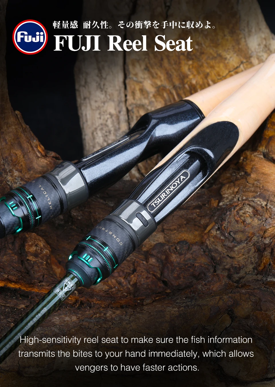 TSURINOYA F Action L ML M MH SAGACITY Race Bass Fishing Rod FUJI Guide Rings 1.96m 2.03m 2.06m 2Section Spinning Casting Carbon