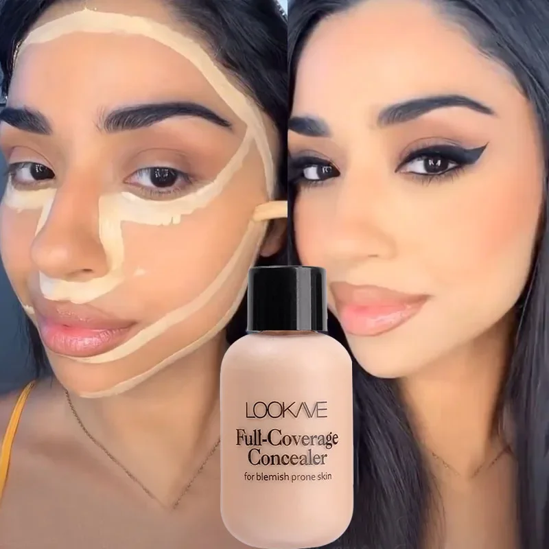 Corrector líquido mate de cobertura completa, crema Invisible para ojeras y acné, base de Control de aceite duradera, herramienta de maquillaje facial, 12ML