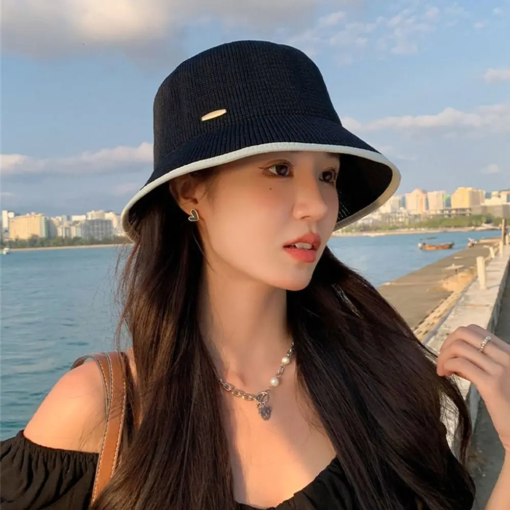 หมวกถักกันแดดแบบลำลองป้องกันรังสียูวีหมวกกันแดดแบบบางสำหรับฤดูร้อน