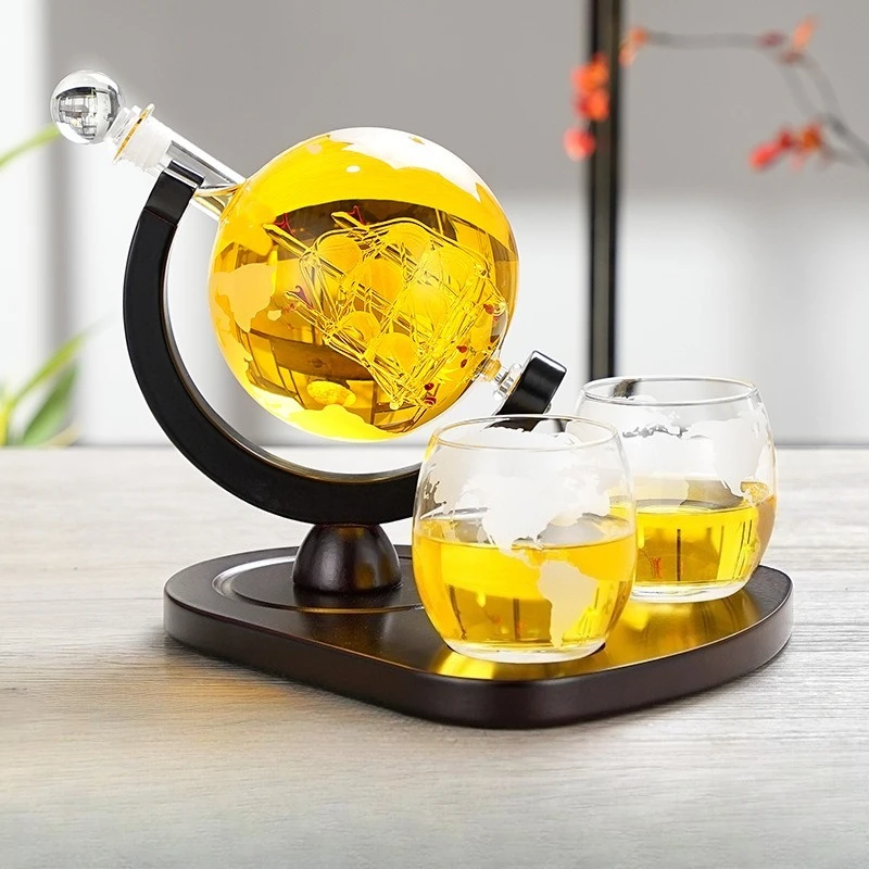 

Набор декантеров в форме Земли, декоративные изделия ручной работы, украшение для винного шкафа в гостиной, сферический декантер