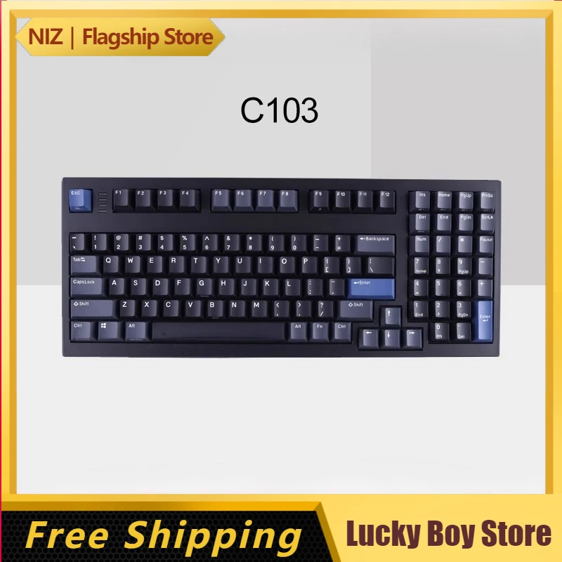 

NIZ C103 Клавиатура статической емкости Бесшумная структура 35gf Переключатель Трехрежимная/проводная клавиатура Полноклавишная программируемая печать Офис