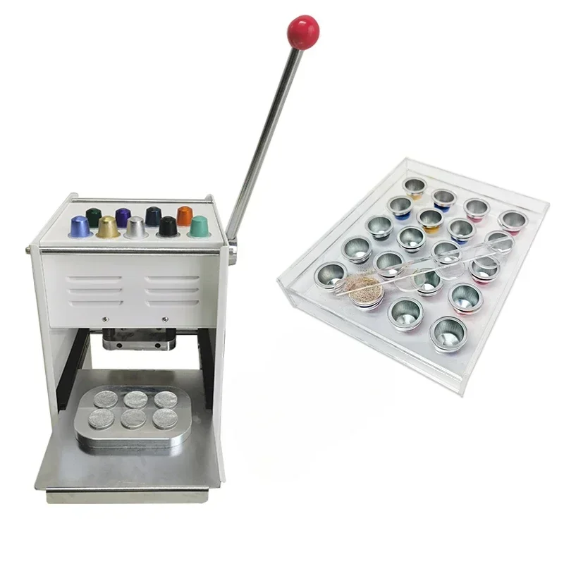 

Hot SalesHoles Manual Coffee Capsules Nespesso Capsule Coffee Heat Sealing Machine