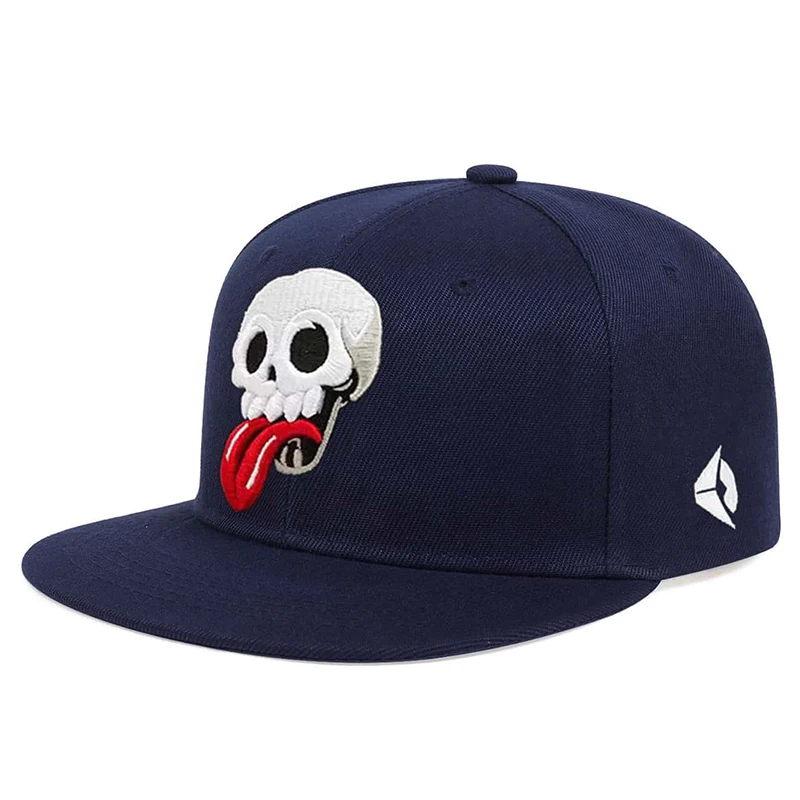 Sombreros de Hip-hop con bordado de lengua de calavera Unisex, gorras de béisbol casuales ajustables para exteriores, sombrero de protección solar, primavera y otoño, 1 pieza