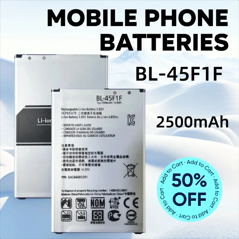 

Высококачественный аккумулятор 2500 мАч BL-45F1F для LG K9 K4 K3 M160 MS210 M200N X230K M160 X240 X240K LV3 2017, аккумуляторы для мобильных телефонов