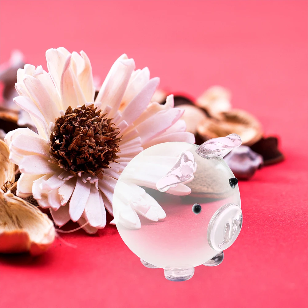 

2Pcs Crystal Glass Pig Craft Elegant Artistic Design Perfect for Indoor Tabletop Decoration Crystal Glass Pig Home Decor