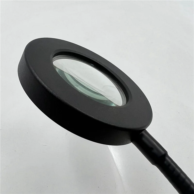 HLZS-48 LED Desk Lamp Clip With 5X Magnifying Glass Light 360° Adjustable 3 Modes LED Desk Light For Bed Desk Work Crafts-2PC